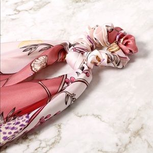 Floral Print Ponytail Scarf Scrunchie Hair tie